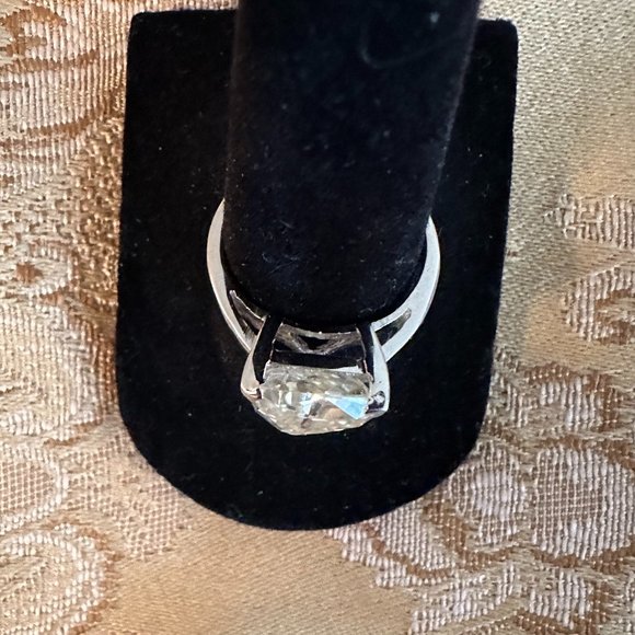 Golden Yellow Trillion Moissanite Diamond Solitaire 4.51Ct. Size 7 - Picture 6 of 15